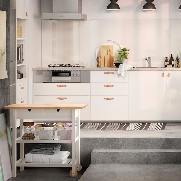IKEA FÖRHÖJA kitchen cart, 39 3/8x16 7/8 in Birch / White, Ikea Ireland | 2769HSQZV