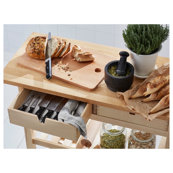IKEA FÖRHÖJA kitchen cart, 39 3/8x16 7/8 in Birch, Ikea Ireland | 5631TXQDF