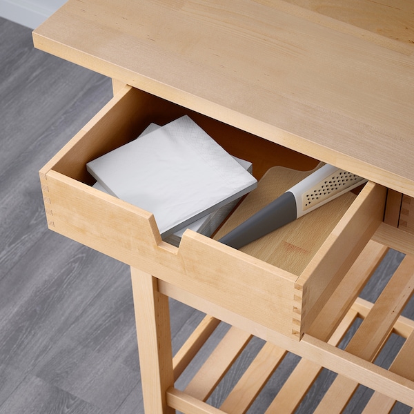 IKEA FÖRHÖJA kitchen cart, 39 3/8x16 7/8 in Birch, Ikea Ireland | 5631TXQDF