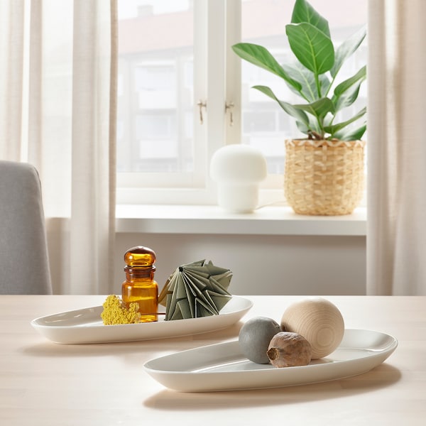 IKEA FRÖJDEFULL serving plate, white, 13x6 in, 2 pack, Ikea Ireland | 9531RLPIT
