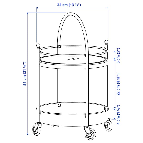 IKEA FRÖSJÖN cart, black, 21 5/8x13 3/4 in, Ikea Ireland | 0912DUWVS