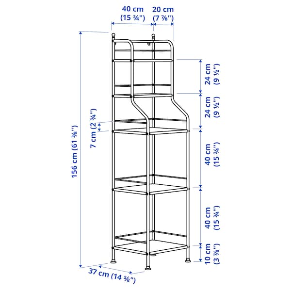 IKEA FRÖSJÖN shelf unit, 15 3/4x61 3/8 in Black, Ikea Ireland | 6809DHLCE