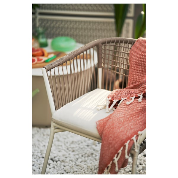 IKEA FRÖSÖN/DUVHOLMEN chair pad, outdoor, 17 3/8x17 3/8 in Beige, Ikea Ireland | 2045TBDGC