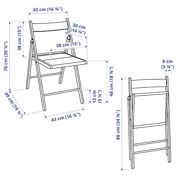 IKEA FRÖSVI folding chair Black / Knisa Dark Gray, Ikea Ireland | 3982GYFAB