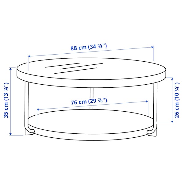 IKEA FRÖTORP coffee table, anthracite marble effect/black glass, 34 5/8 in, Ikea Ireland | 7581LANFY