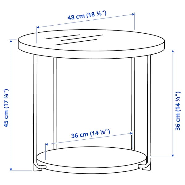 IKEA FRÖTORP side table, anthracite marble effect/black glass, 18 7/8 in, Ikea Ireland | 8096TJIRG