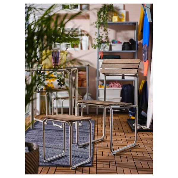 IKEA FURUÖN dining table w 2 chairs+2 footstl, brown/outdoor, Ikea Ireland | 9507OHQAT