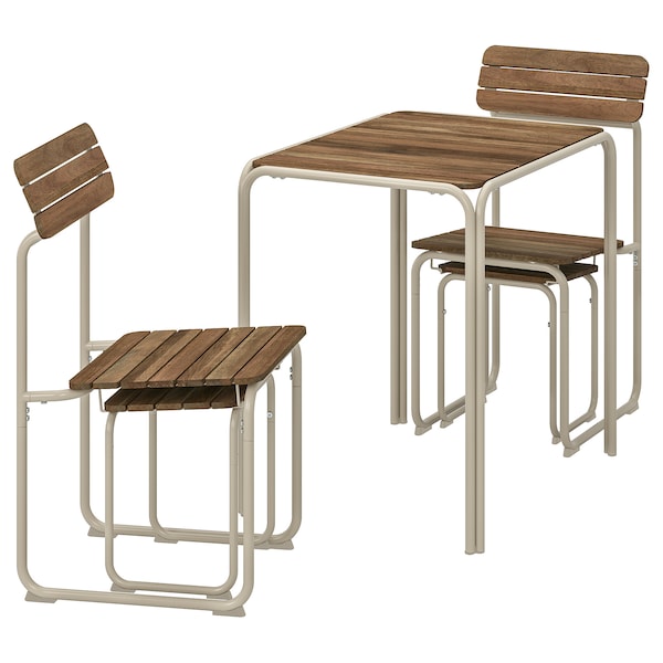 IKEA FURUÖN dining table w 2 chairs+2 footstl, brown/outdoor, Ikea Ireland | 9507OHQAT