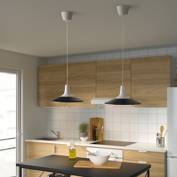 IKEA FYRTIOFYRA pendant lamp, 15 in White / Black, Ikea Ireland | 6592AJKNY