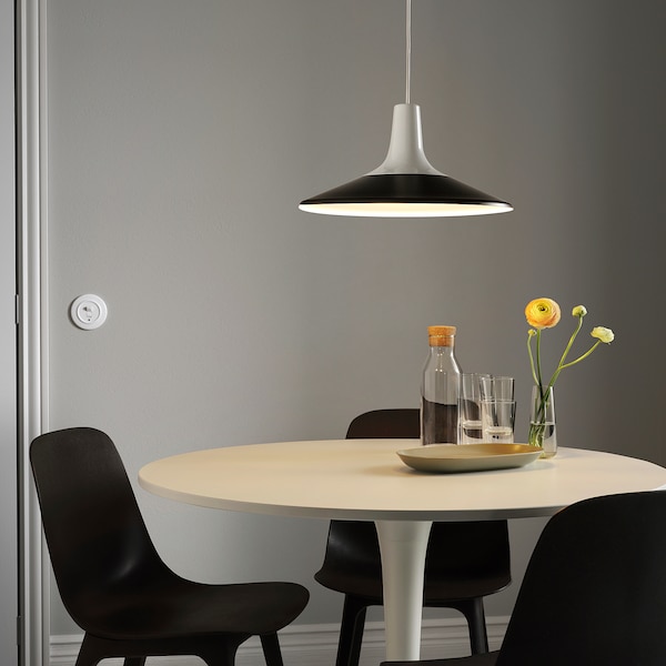 IKEA FYRTIOFYRA pendant lamp, 15 in White / Black, Ikea Ireland | 6592AJKNY