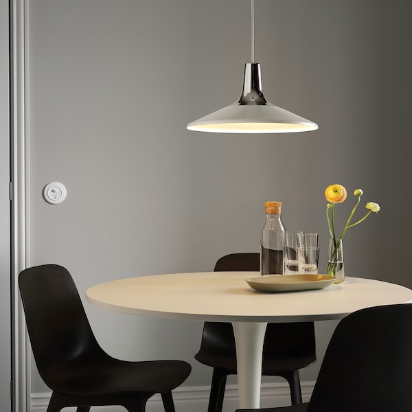 IKEA FYRTIOFYRA pendant lamp, chrome effect, 15 in White, Ikea Ireland | 6921JPANL