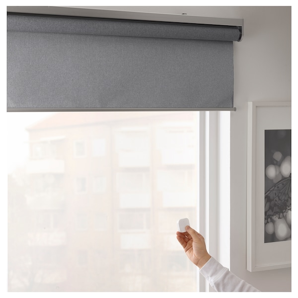 IKEA FYRTUR black-out roller blind, 32x76 ¾ in Smart Wireless / Battery Operated Gray, Ikea Ireland | 2861OEJKQ