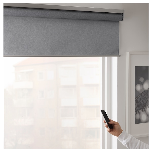 IKEA FYRTUR black-out roller blind, 32x76 ¾ in Smart Wireless / Battery Operated Gray, Ikea Ireland | 2861OEJKQ