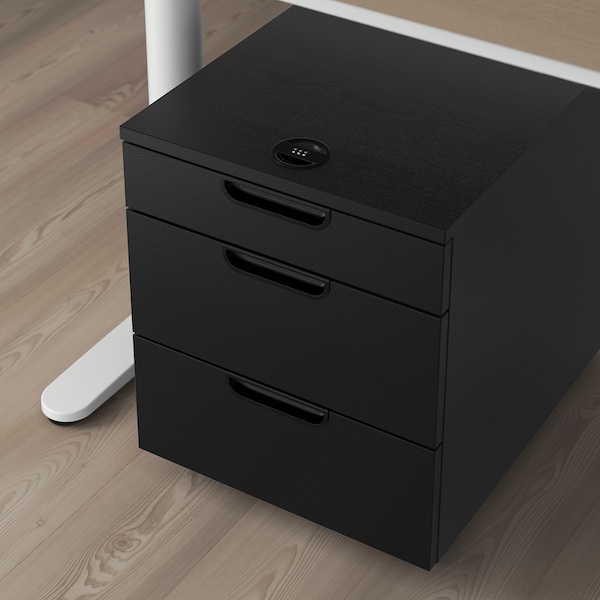 IKEA GALANT drawer unit on casters, black stained ash veneer, 17 3/4x21 5/8 in Black Stained Ash Veneer, Ikea Ireland | 7308NDIBO