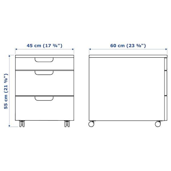 IKEA GALANT drawer unit on casters, black stained ash veneer, 17 3/4x21 5/8 in Black Stained Ash Veneer, Ikea Ireland | 7308NDIBO
