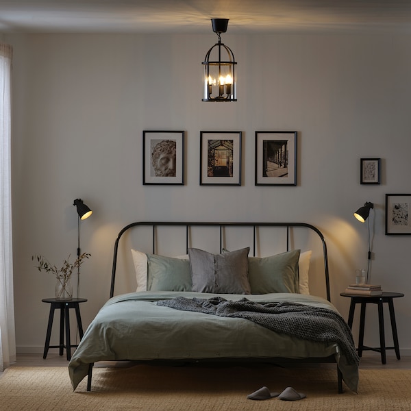 IKEA GALJON pendant lamp, black/clear glass, 10 in, Ikea Ireland | 0754OGVRN