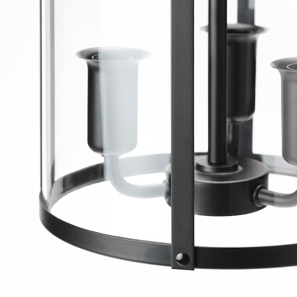 IKEA GALJON pendant lamp, black/clear glass, 10 in, Ikea Ireland | 0754OGVRN