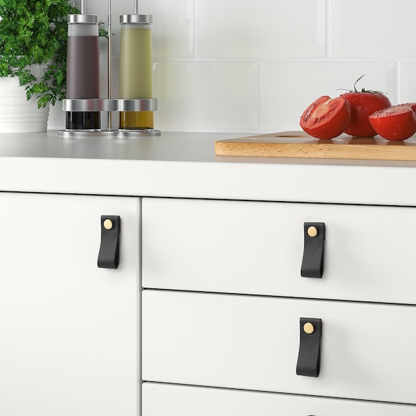 IKEA GALTHULT leather handle, black, 2 3/4 in, 2 pack, Ikea Ireland | 1653EQKIC