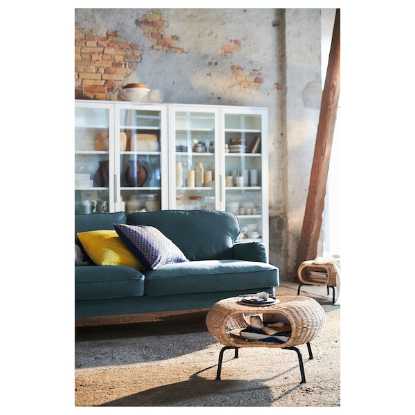 IKEA GAMLEHULT Ottoman with storage, rattan, anthracite, Ikea Ireland | 4102EJNGS