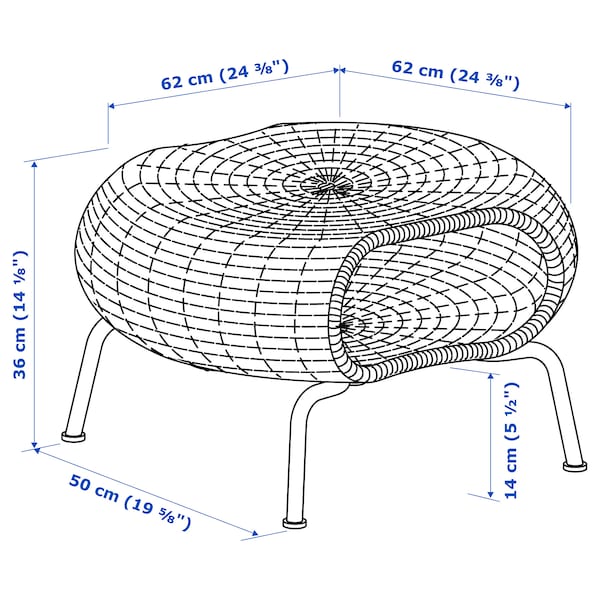 IKEA GAMLEHULT Ottoman with storage, rattan, anthracite, Ikea Ireland | 4102EJNGS