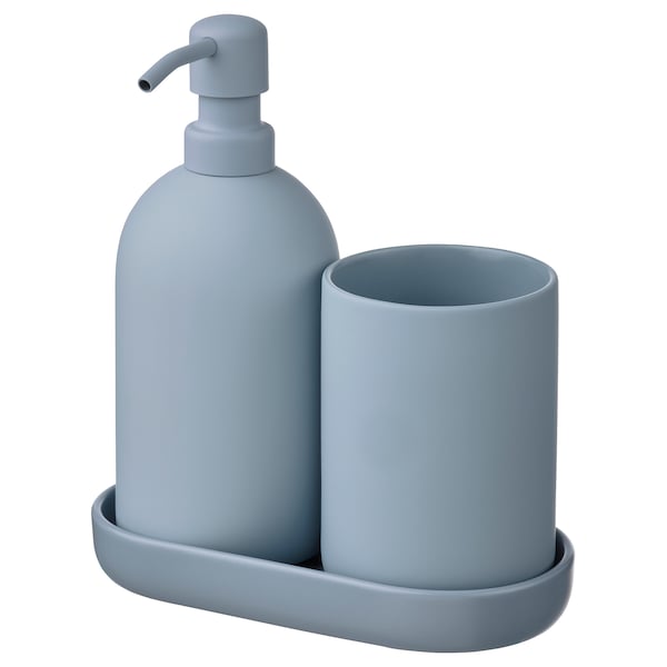IKEA GANSJÖN 3-piece bathroom set Light Gray / Blue, Ikea Ireland | 7905YRILK