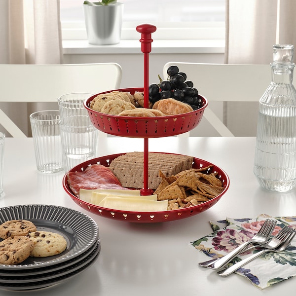 IKEA GARNERA serving stand, two tiers, red, Ikea Ireland | 7289NQKAL