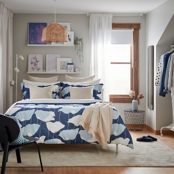 IKEA GETRUTA comforter set, King Blue / White, Ikea Ireland | 1435IDNFY