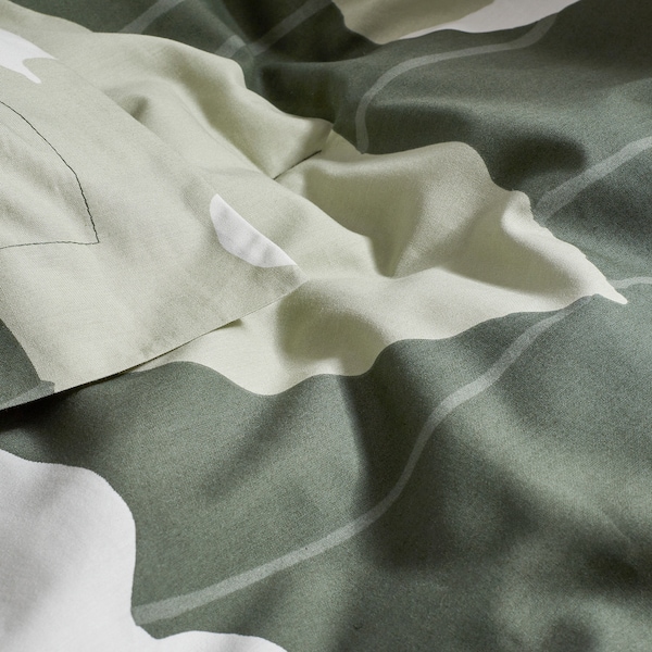 IKEA GETRUTA comforter set, King Green / White, Ikea Ireland | 4517EHOMD