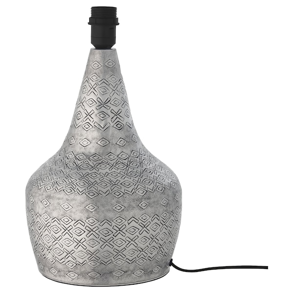 IKEA GIPPA table lamp base with LED bulb, silver color, 16 in, Ikea Ireland | 9473JVIEZ