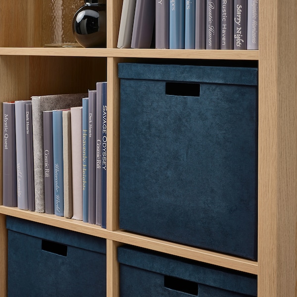 IKEA GJÄTTA storage box with lid, velvet dark blue, 12 ½x13 ¾x12 ½ in, Ikea Ireland | 5391JAQWN