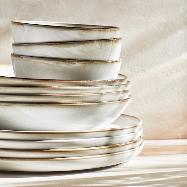 IKEA GLADELIG deep plate/bowl, 8 ½ in, 4 pack Gray, Ikea Ireland | 1479VBCHE