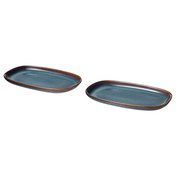 IKEA GLADELIG plate, 8x5 in, 2 pack Blue, Ikea Ireland | 4852NKLAQ