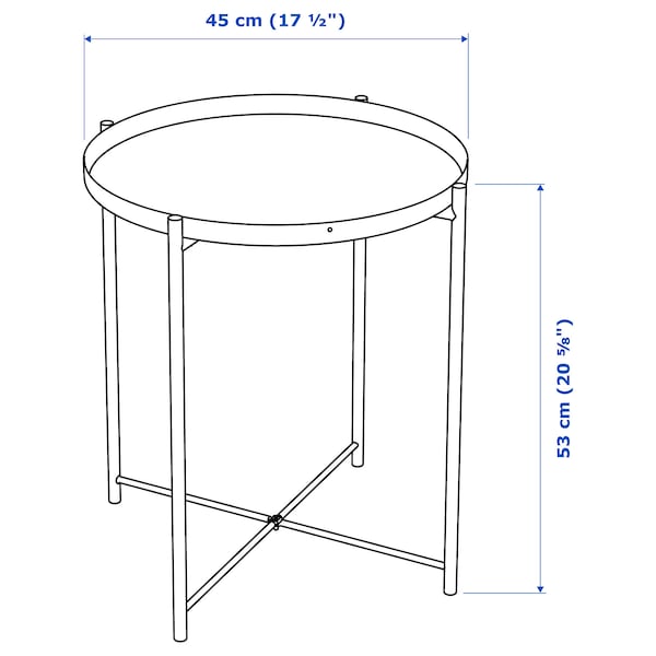 IKEA GLADOM Tray table, 17 1/2x20 5/8 in Black, Ikea Ireland | 1564GPAKC