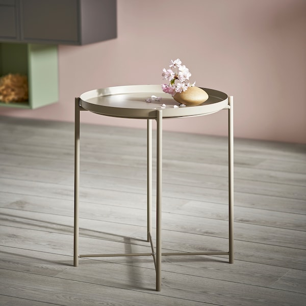 IKEA GLADOM Tray table, 17 1/2x20 5/8 in Dark Gray / Beige, Ikea Ireland | 8713FNKZQ