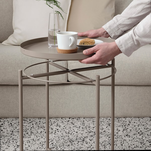 IKEA GLADOM Tray table, 17 1/2x20 5/8 in Dark Gray / Beige, Ikea Ireland | 8713FNKZQ