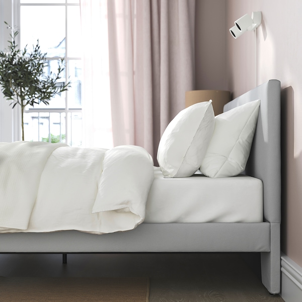 IKEA GLADSTAD upholstered bed frame, Full Kabusa Light Gray, Ikea Ireland | 7194NEGAY