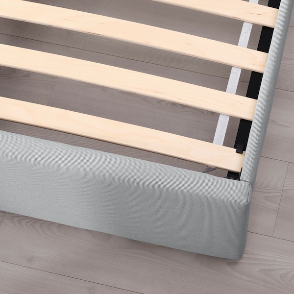 IKEA GLADSTAD upholstered bed frame, Full Kabusa Light Gray, Ikea Ireland | 7194NEGAY