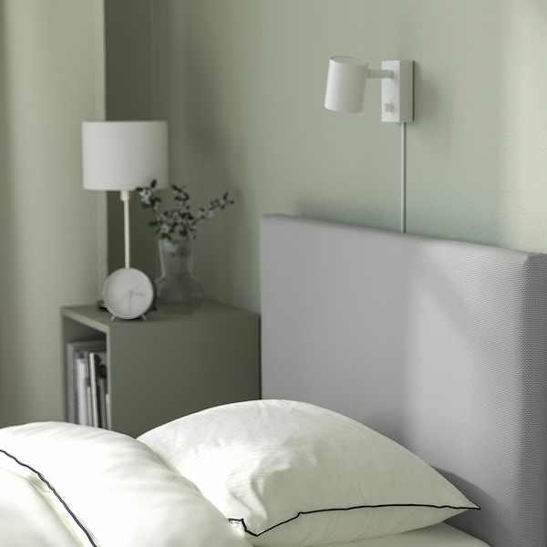 IKEA GLADSTAD upholstered bed frame, Twin Kabusa Light Gray, Ikea Ireland | 9863QJWYU