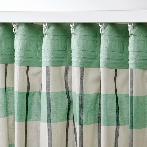 IKEA GLANSHAGTORN curtain, 1 piece, 118x98 in Green White / Black, Ikea Ireland | 2453NBVUE