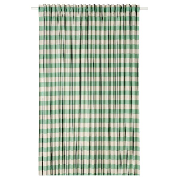 IKEA GLANSHAGTORN curtain, 1 piece, 118x98 in Green White / Black, Ikea Ireland | 2453NBVUE