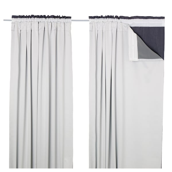 IKEA GLANSNÄVA curtain liners, 1 pair, light gray, 56x114 in, Ikea Ireland | 0194IUXMK