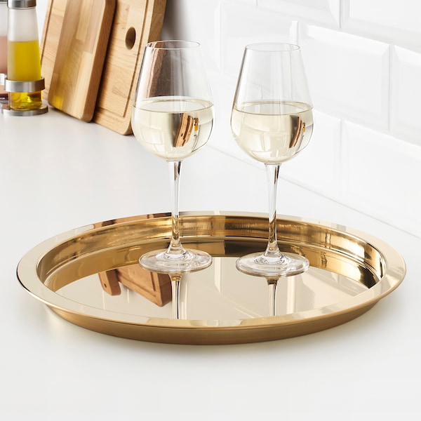 IKEA GLATTIS tray, brass color, 15 in, Ikea Ireland | 9705AINVZ