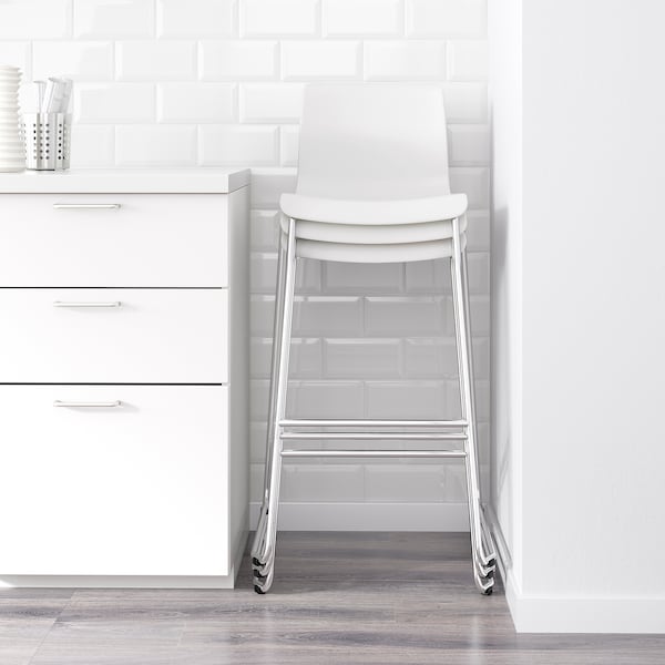 IKEA GLENN Bar stool, white, chrome plated, 30 3/8 in, Ikea Ireland | 0265MDGLR