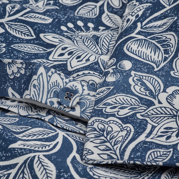 IKEA GLESSTARR duvet cover and pillowcase(s), Full/Queen (Double/Queen) Dark Blue / White, Ikea Ireland | 7142OJPCF