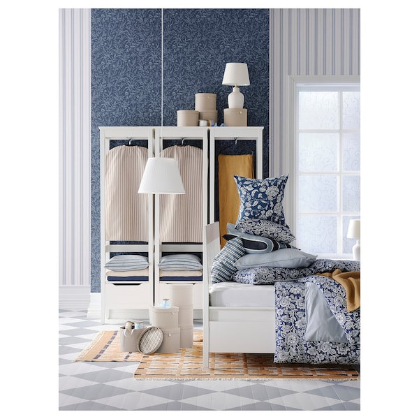 IKEA GLESSTARR duvet cover and pillowcase(s), Full/Queen (Double/Queen) Dark Blue / White, Ikea Ireland | 7142OJPCF