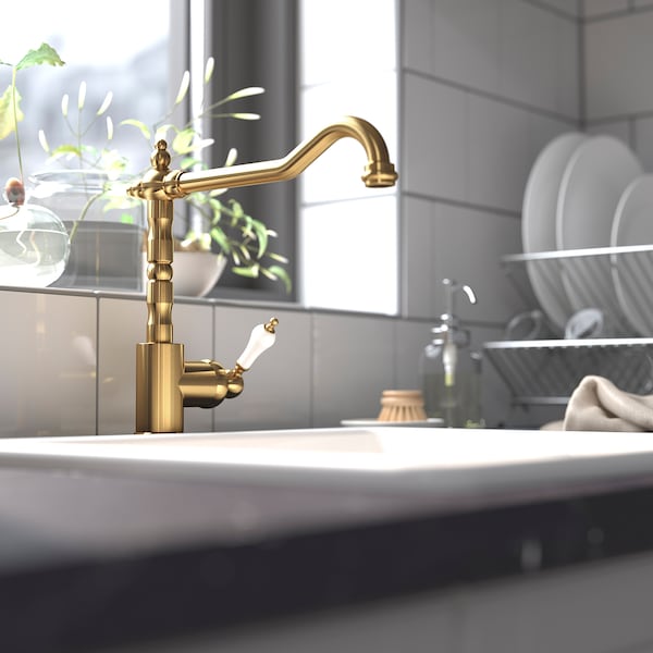 IKEA GLITTRAN kitchen faucet, brass color, Ikea Ireland | 5364SUGLY