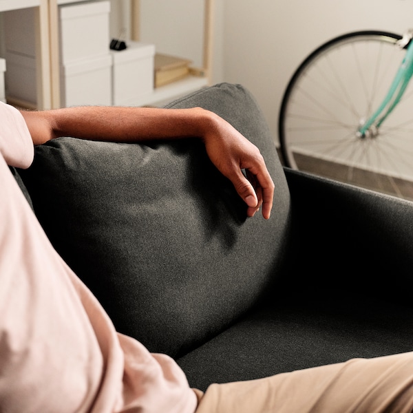 IKEA GLOSTAD loveseat Knisa Dark Gray, Ikea Ireland | 9360MCUBH