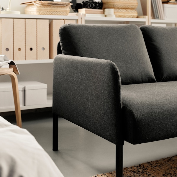 IKEA GLOSTAD loveseat Knisa Dark Gray, Ikea Ireland | 9360MCUBH