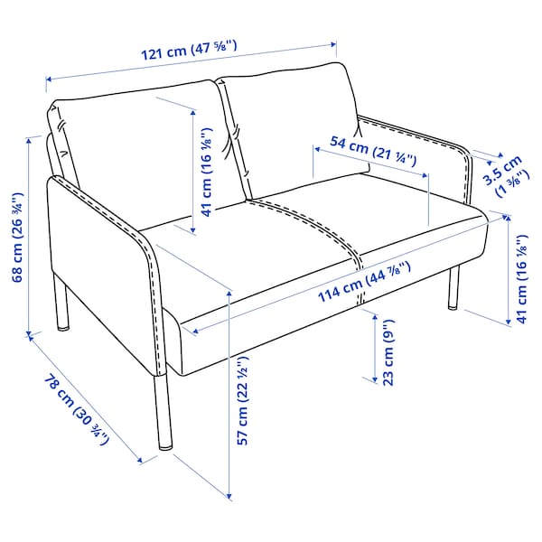 IKEA GLOSTAD loveseat Knisa Medium Blue, Ikea Ireland | 1563AMZHX