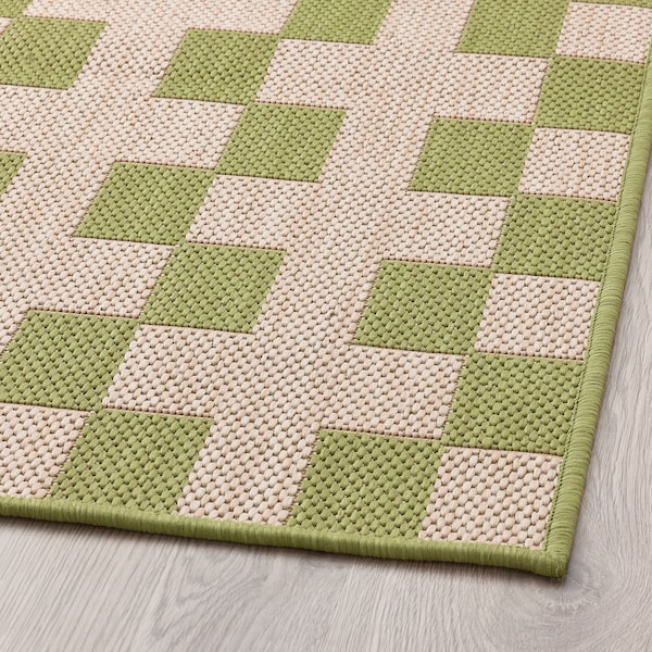 IKEA GÅNGSTIG kitchen mat, 2'4 inx5'3 in Green / Off White, Ikea Ireland | 9627SRIOU